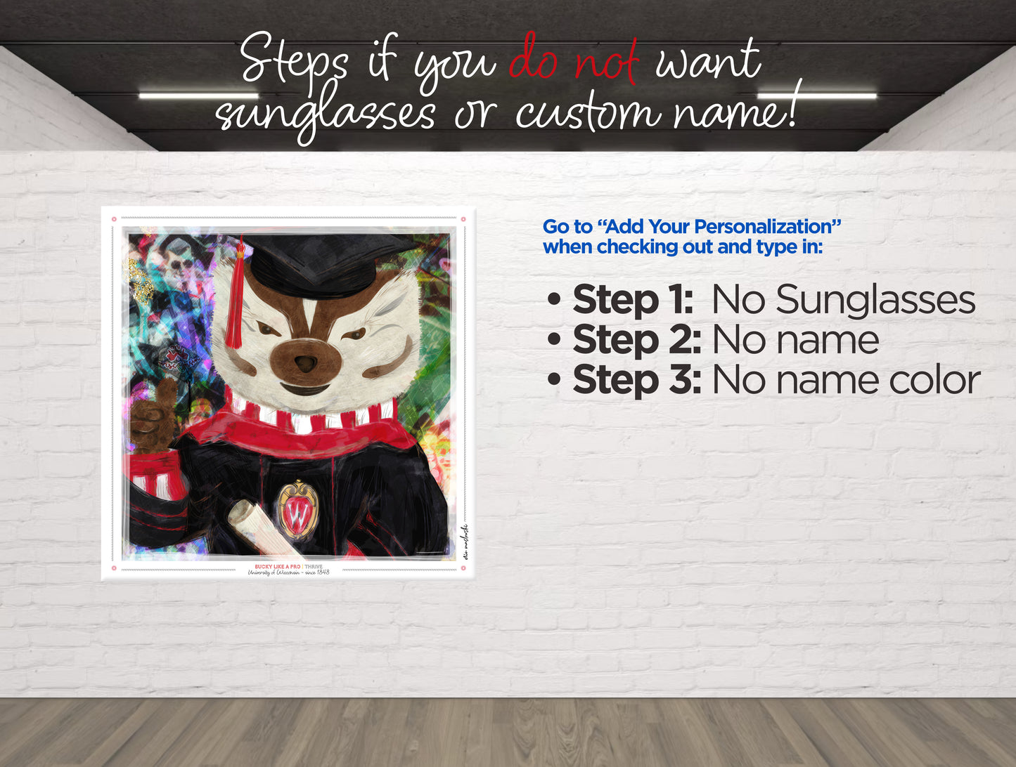 Personalized Custom Wisconsin Graduation Year Canvas Print | Badgers | UW Student Keepsake