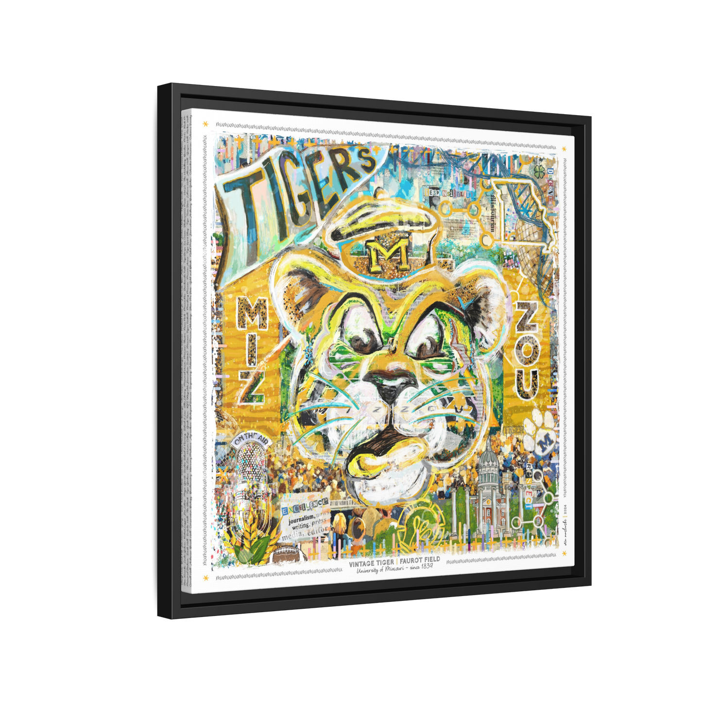 Vintage Mizzou Truman Tiger Canvas Print: University of Missouri Art