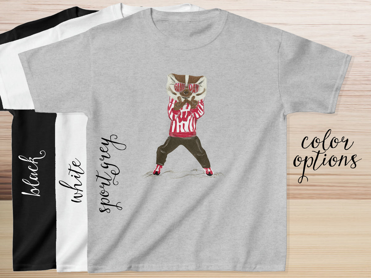 SOLD OUT: Youth Wisconsin Game Day Bucky Tee | W Hand Sign | Bucky Badger | UW | kids t-shirt | Throw the W