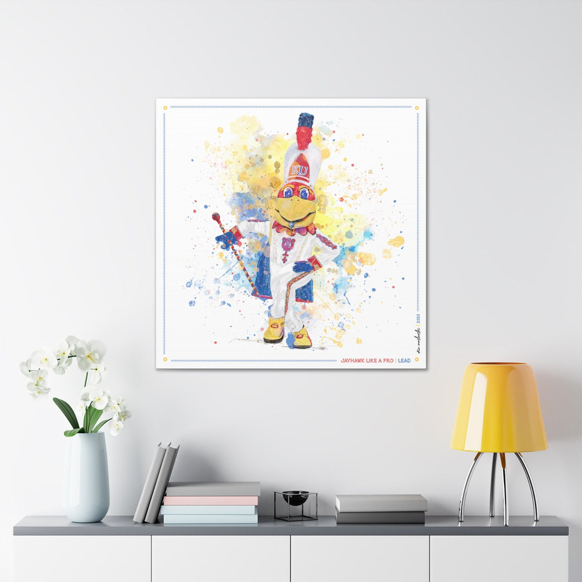 KU Jayhawk Lead Band Art: University of Kansas Canvas Print