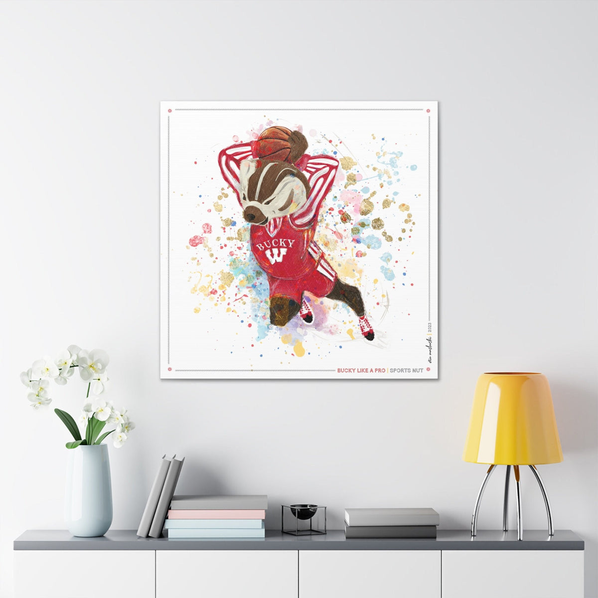 UW Bucky Badger Basketball Art: Wisconsin Sports Nut Canvas Print