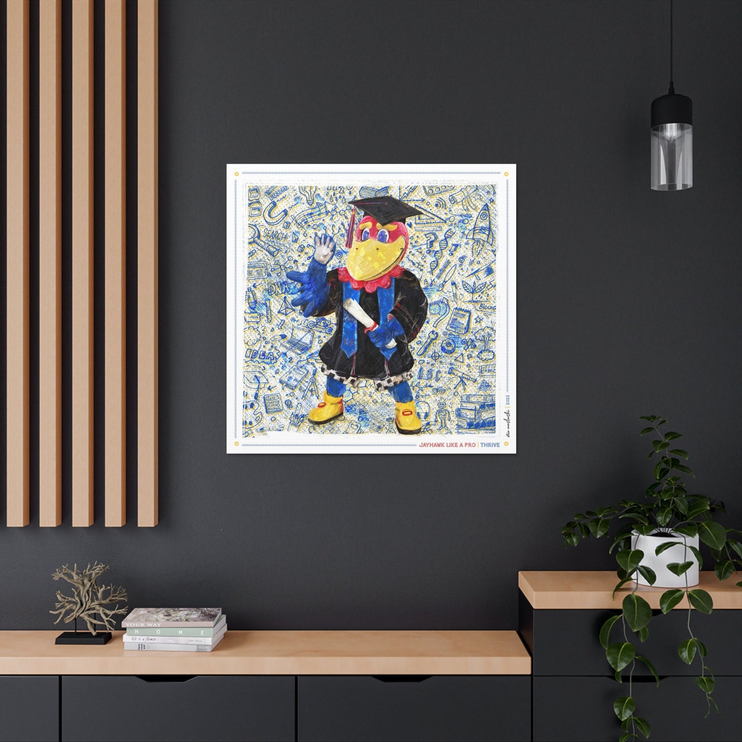 Jayhawk like a Pro | Thrive | KU Graduation | Kansas Blue Sketches
