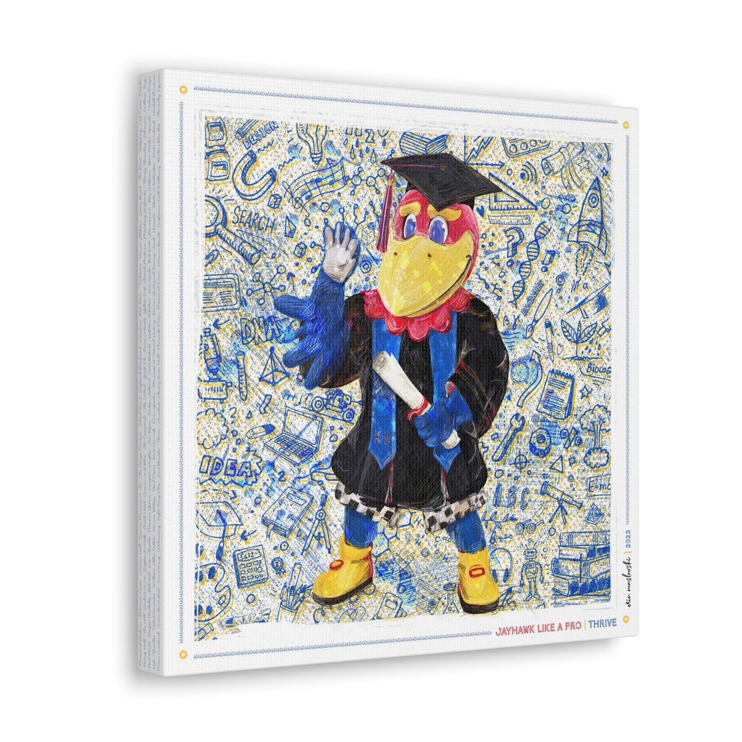 Jayhawk like a Pro | Thrive | KU Graduation | Kansas Blue Sketches