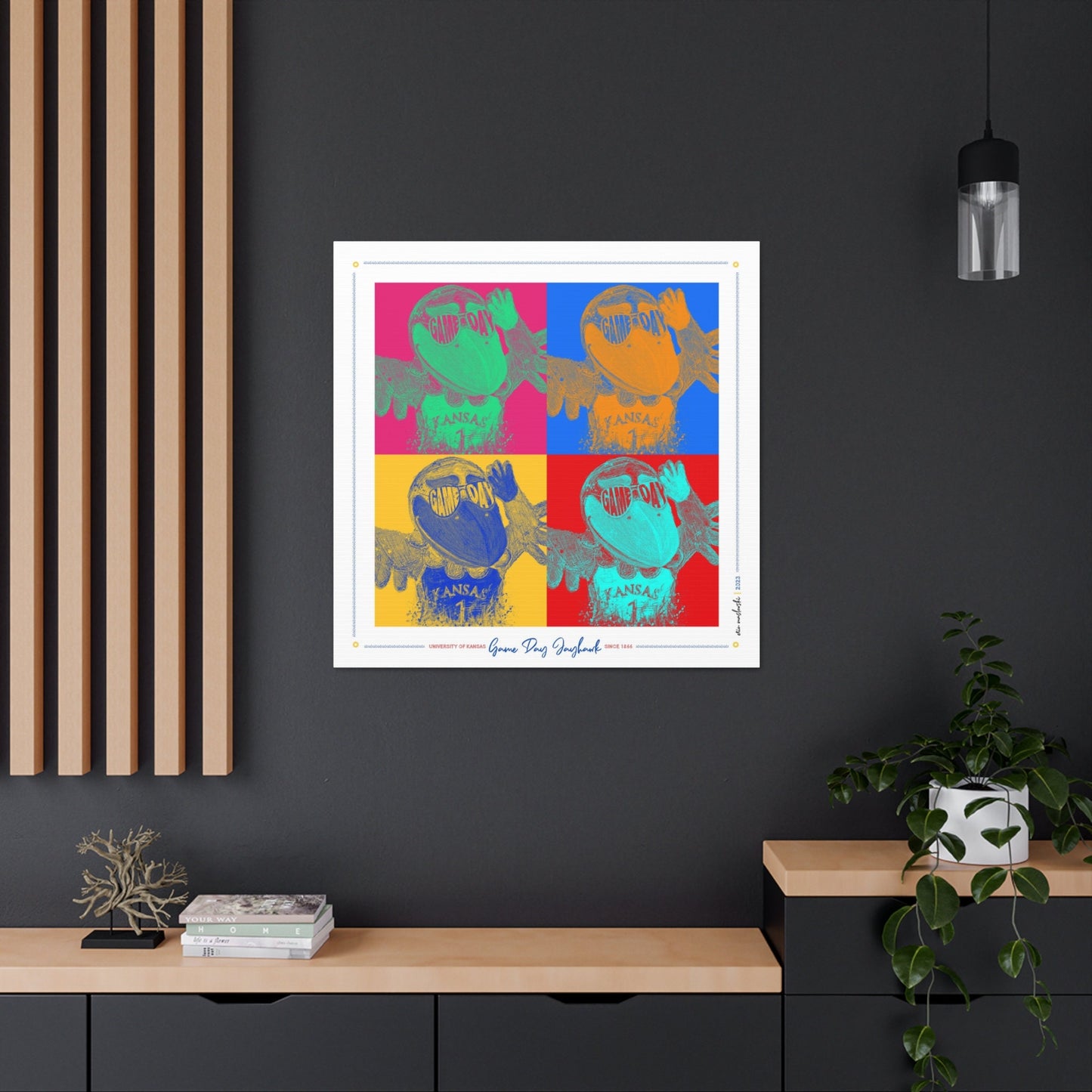 Wave the Wheat Jayhawk | Pop Art Pattern | Kansas | KU