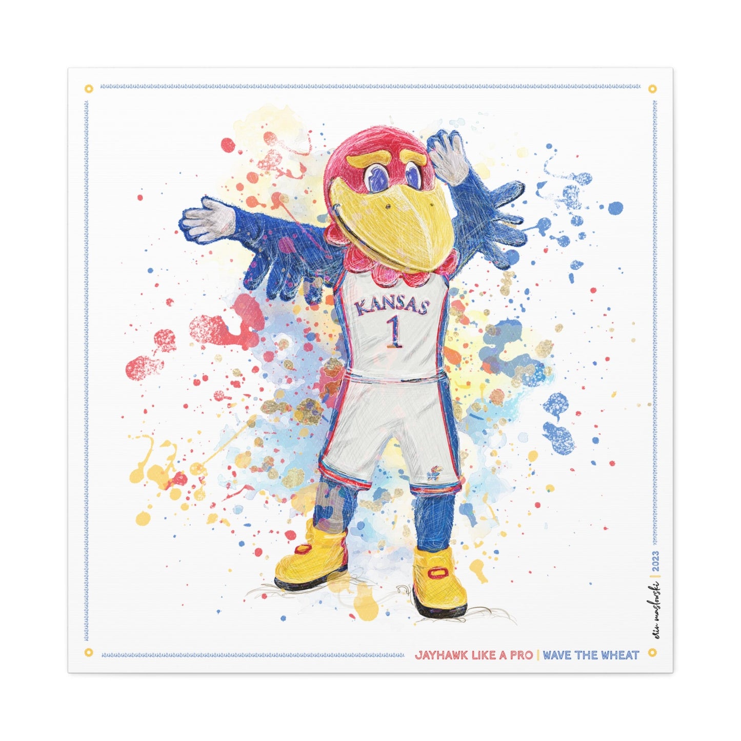 Jayhawk like a Pro | Wave the Wheat | Kansas | KU | Canvas Print | No Frame Needed
