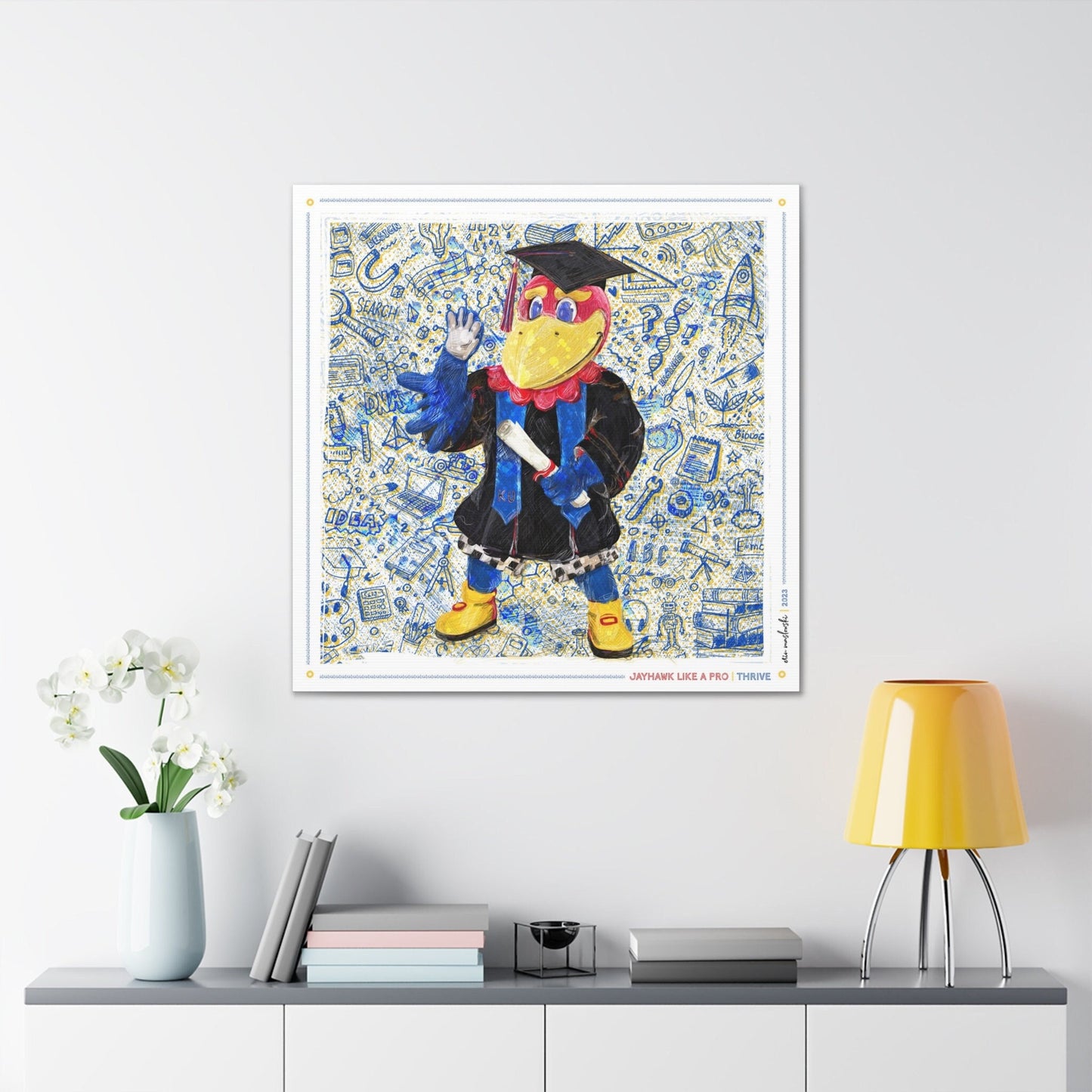 Jayhawk like a Pro | Thrive | KU Graduation | Kansas Blue Sketches