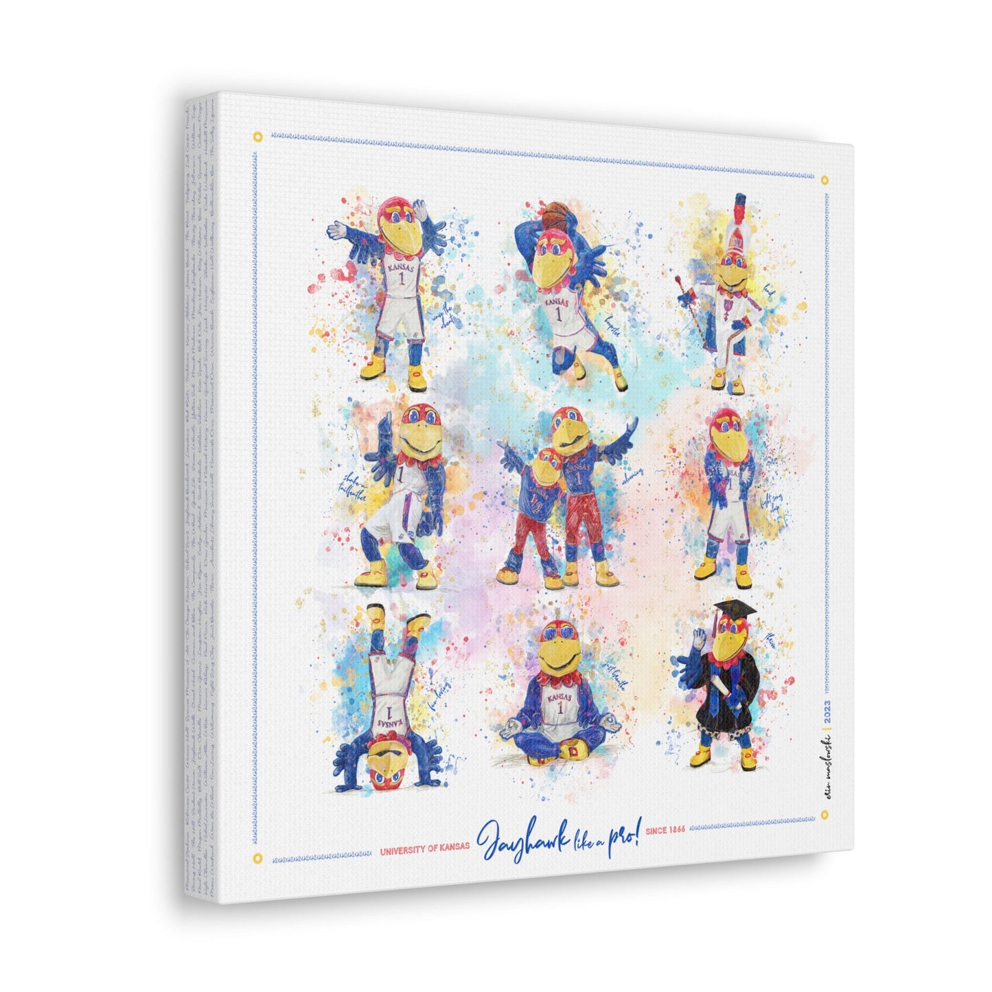 Jayhawk like a Pro | KU Splatter Paint Art | Kansas Mascot | KU Gift | Graduation