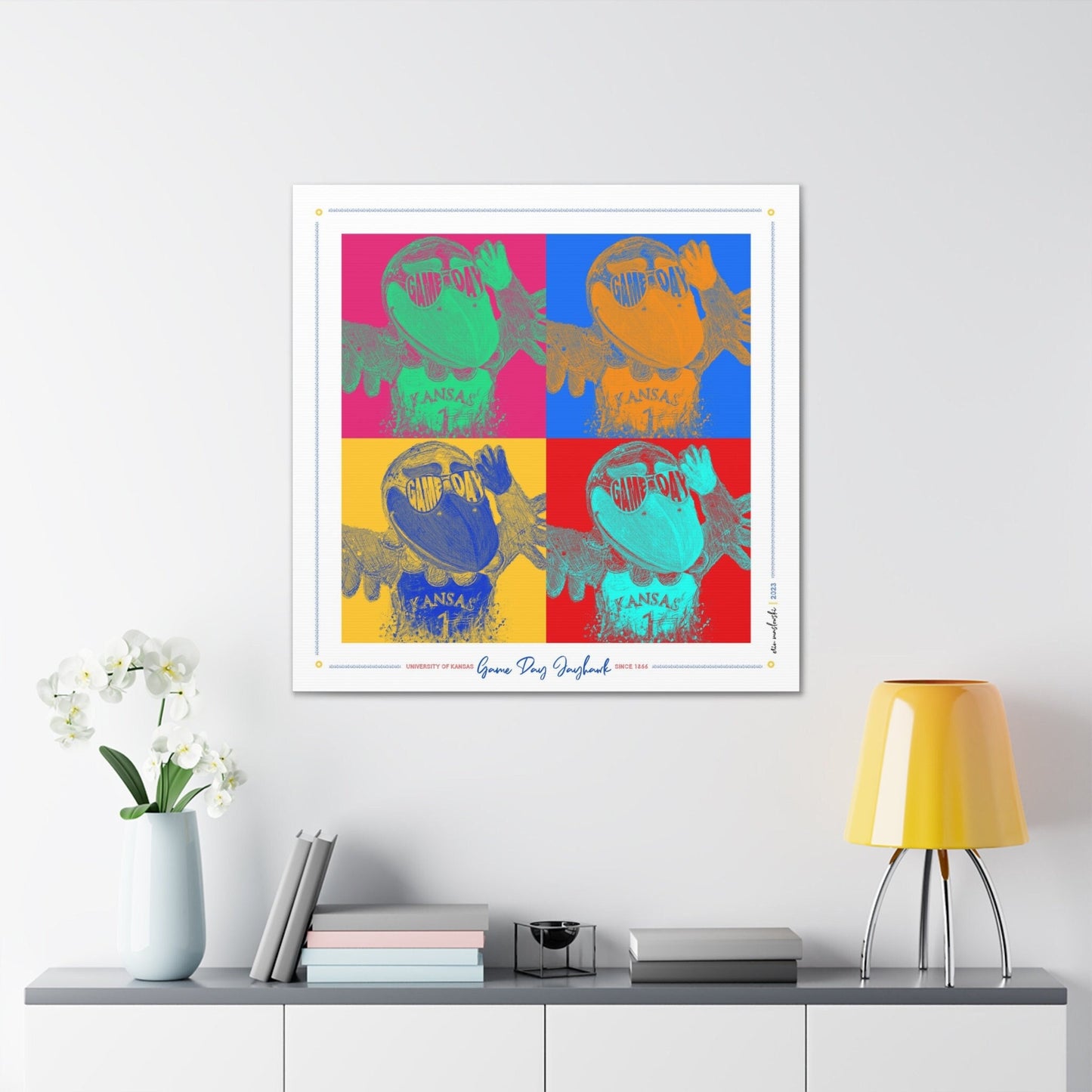 Wave the Wheat Jayhawk | Pop Art Pattern | Kansas | KU