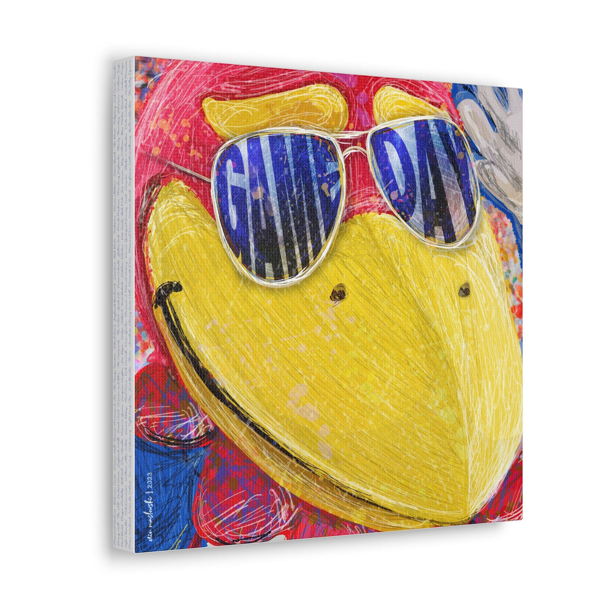 KU Jayhawk Game Day Close Up Art: University of Kansas Canvas Print