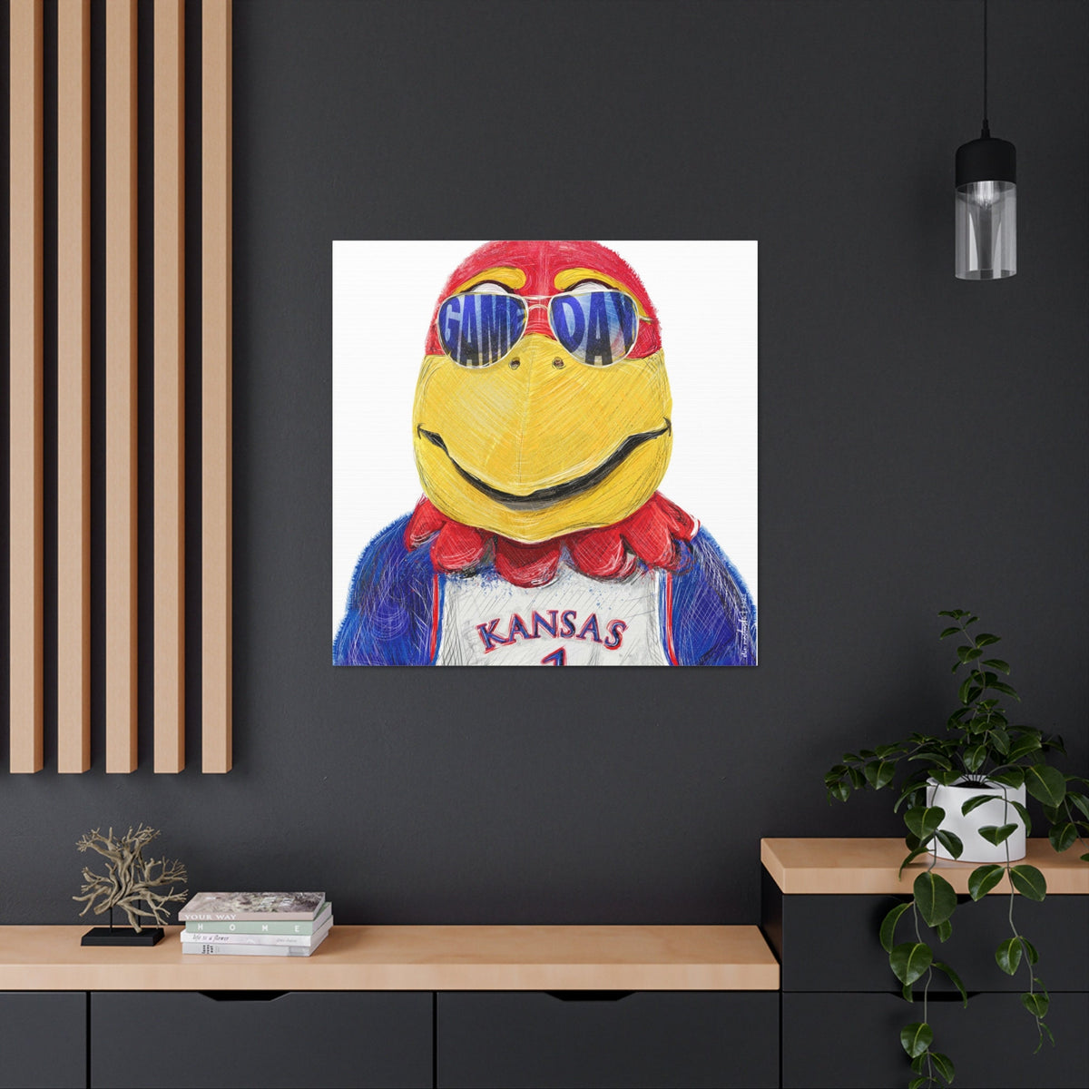 KU Jayhawk Game Day Art: University of Kansas Sunglasses Canvas Print