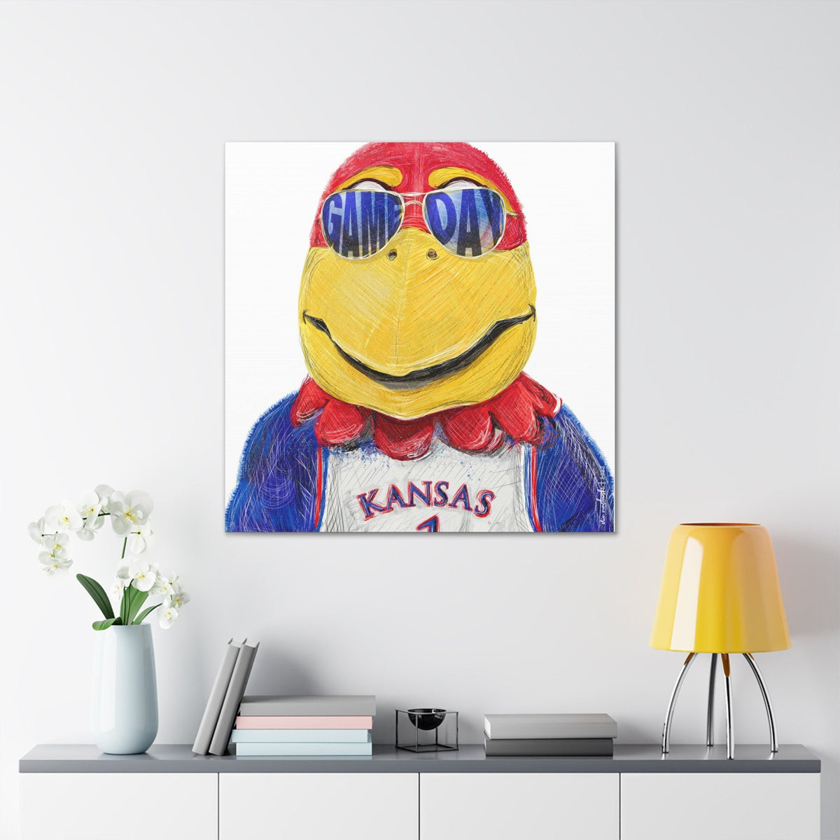 KU Jayhawk Game Day Art: University of Kansas Sunglasses Canvas Print