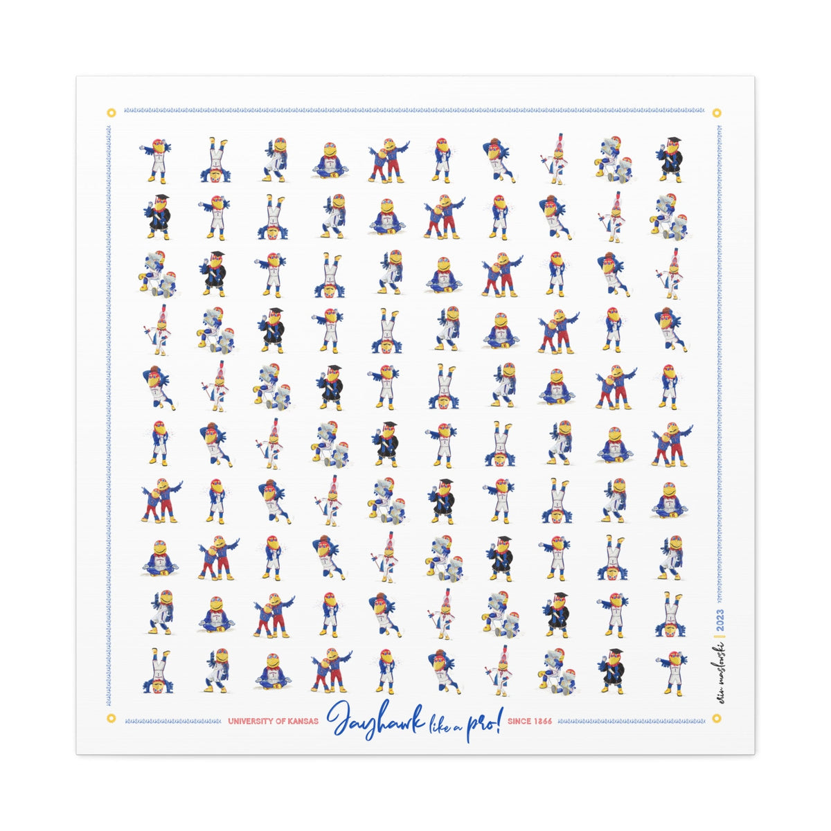 KU Kansas Jayhawks Pattern Art: KU Gift, Graduation Canvas