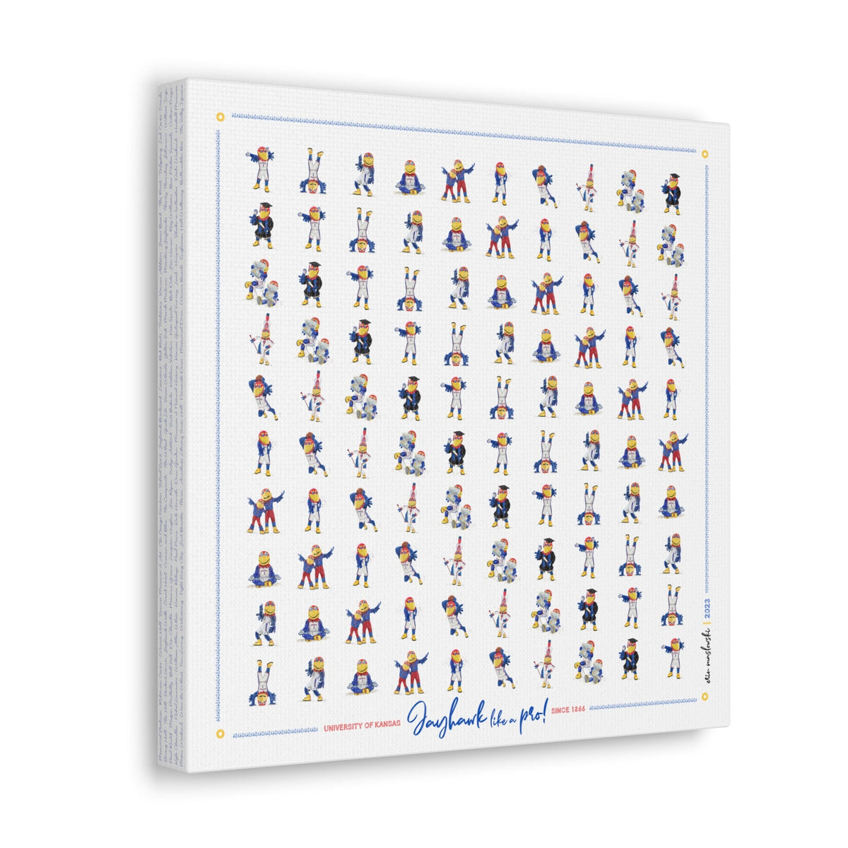 KU Kansas Jayhawks Pattern Art: KU Gift, Graduation Canvas
