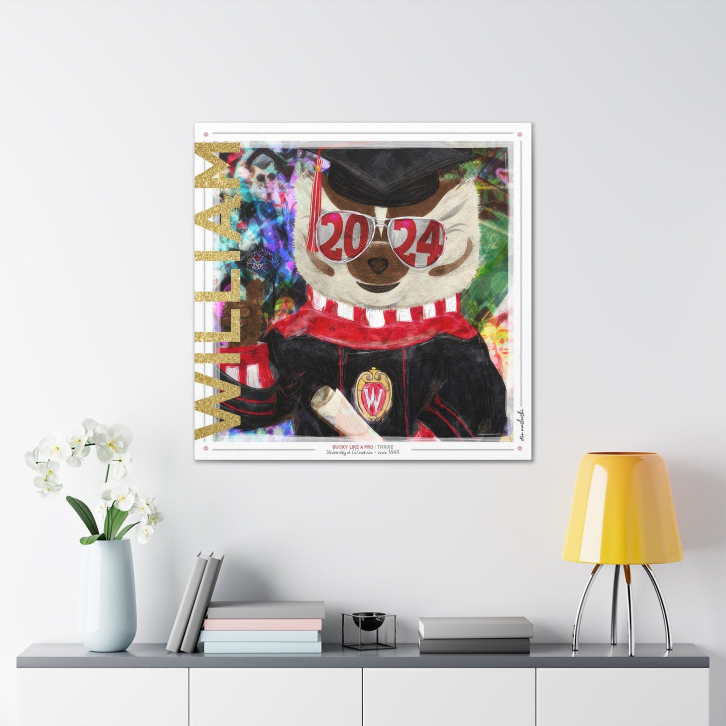 Personalized Custom Wisconsin Graduation Year Canvas Print | Badgers | UW Student Keepsake