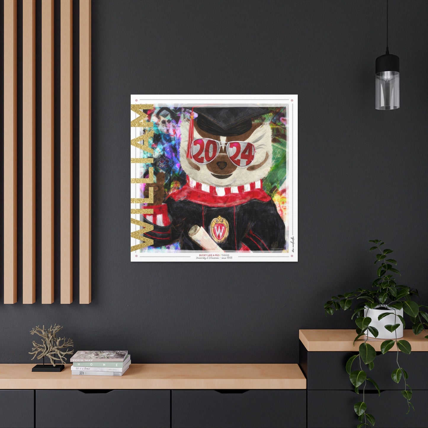 Personalized Custom Wisconsin Graduation Year Canvas Print | Badgers | UW Student Keepsake