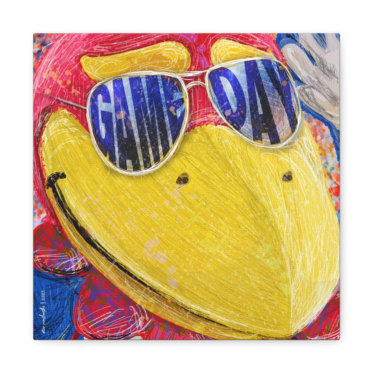 KU Jayhawk Game Day Close Up Art: University of Kansas Canvas Print