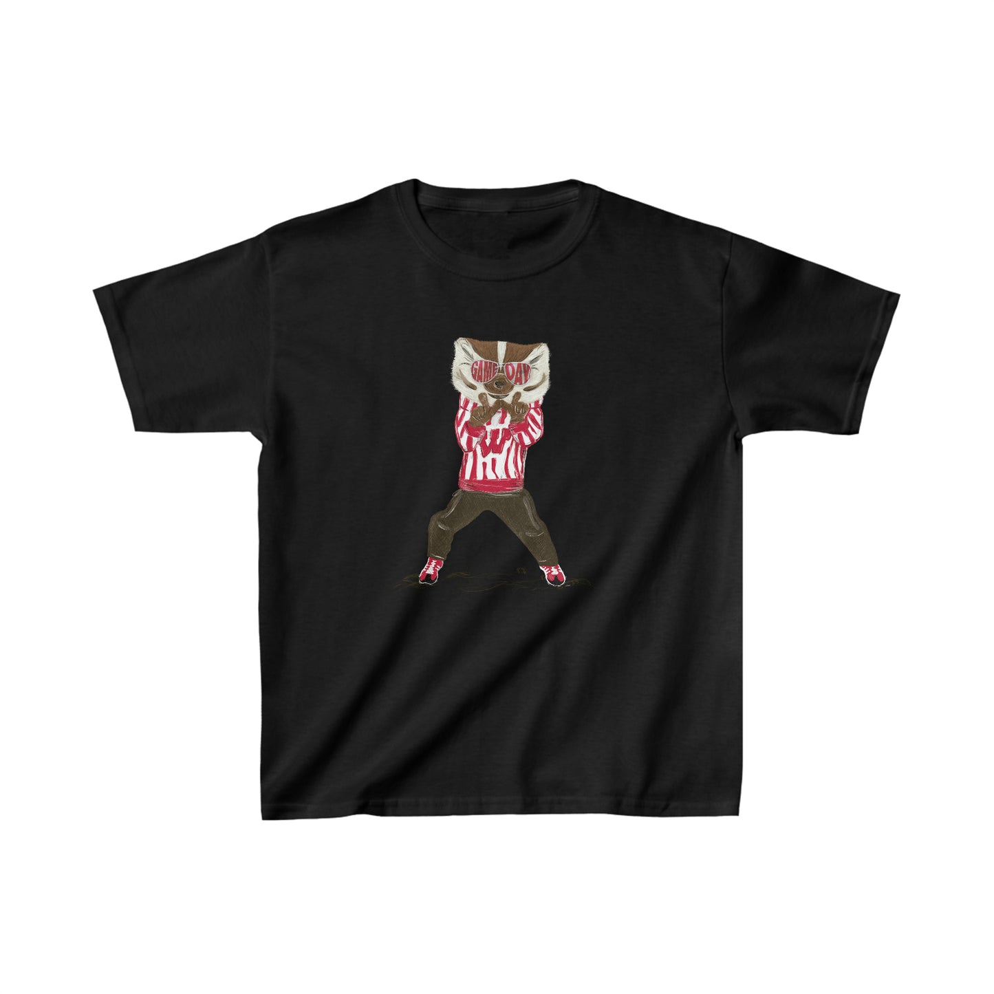 Youth Wisconsin Game Day Bucky Tee | W Hand Sign | Bucky Badger | UW | kids t-shirt | Throw the W