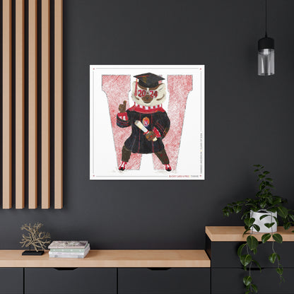 UW Personalized Bucky Badger Graduation Art: Wisconsin Canvas Print