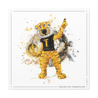 MU Mizzou Truman the Tiger Tail Art: University of Missouri Splatter Paint Canvas Print