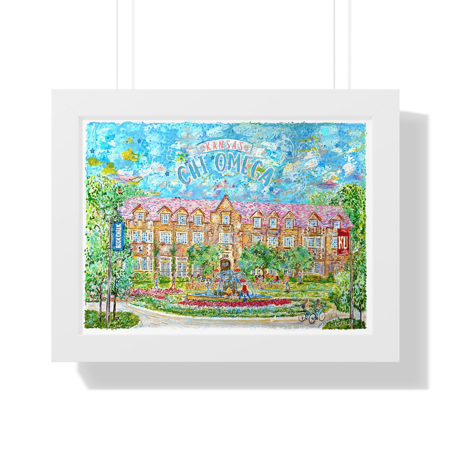 Kansas Chi Omega Framed Art | Lambda Chapter of Chi Omega | KU | Pledge Gift | Graduation Gift | Personalized | Framed Horizontal Poster