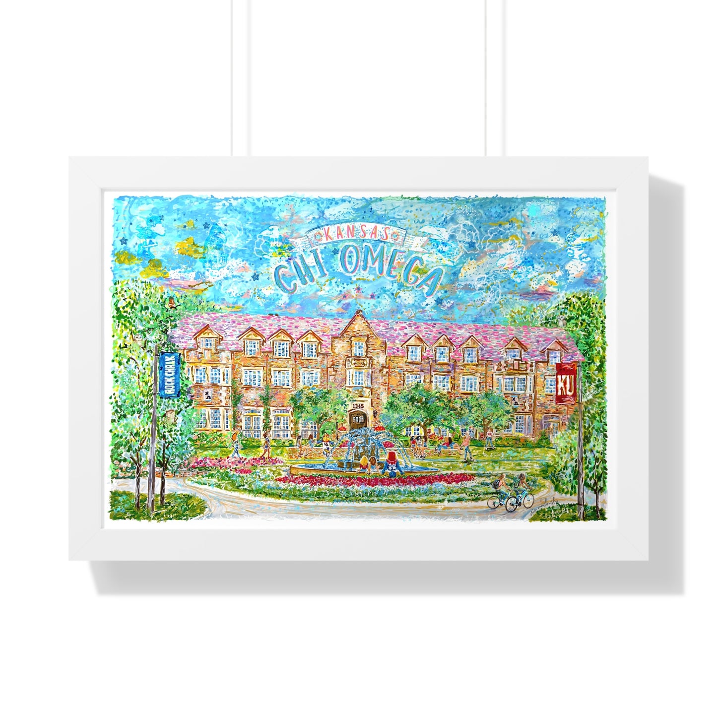 Kansas Chi Omega Framed Art | Lambda Chapter of Chi Omega | KU | Pledge Gift | Graduation Gift | Personalized | Framed Horizontal Poster