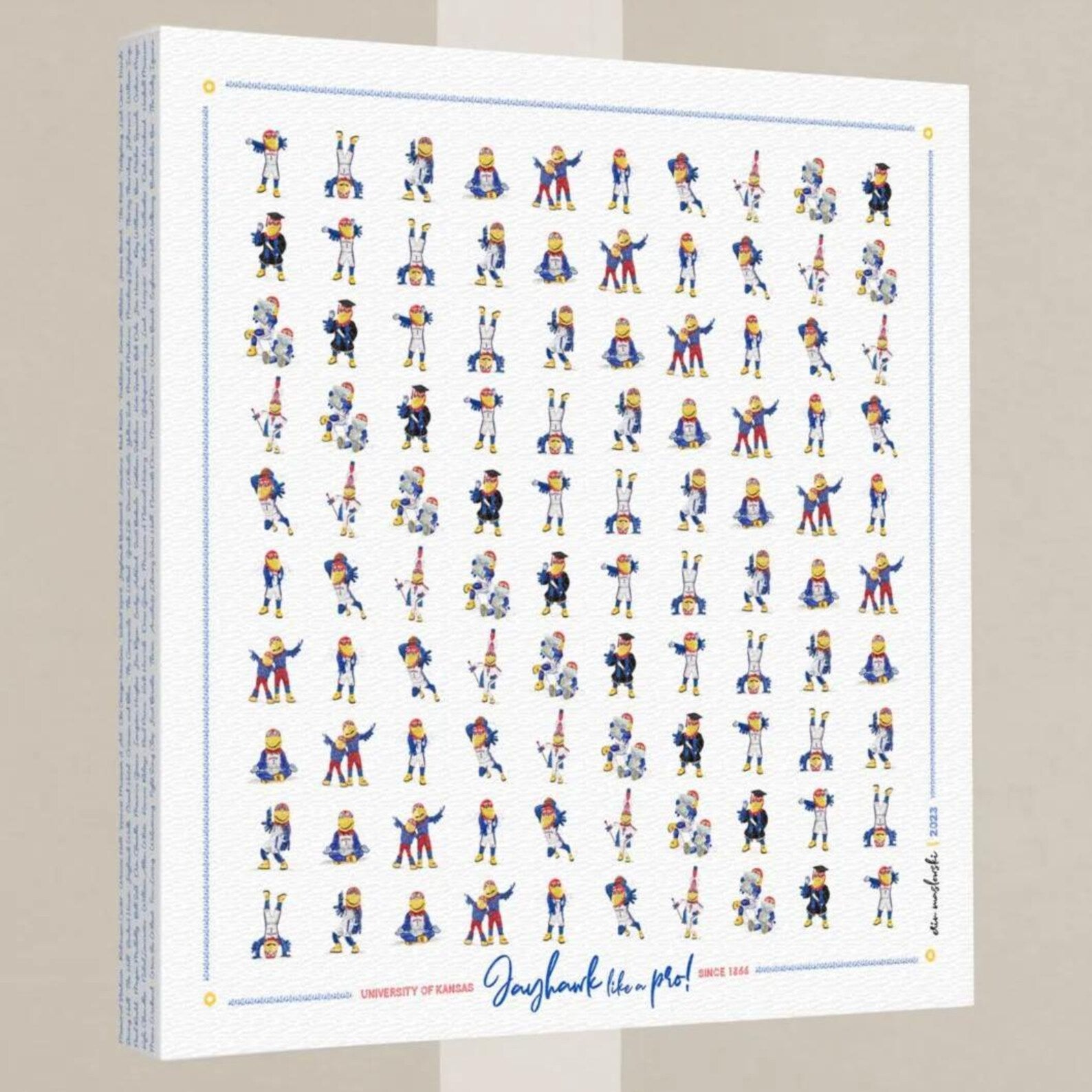 The image is a collage of various cartoon-style illustrations of people in different poses and outfits, arranged in a grid-like pattern.