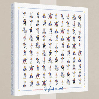 The image is a collage of various cartoon-style illustrations of people in different poses and outfits, arranged in a grid-like pattern.