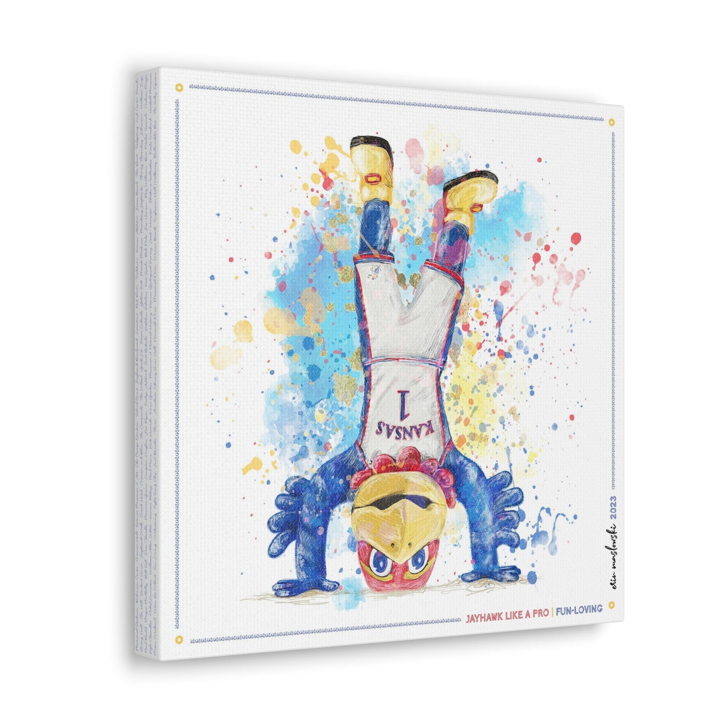 Jayhawk like a Pro | Fun-Loving | KU | Headstand | Canvas | No Frame Needed