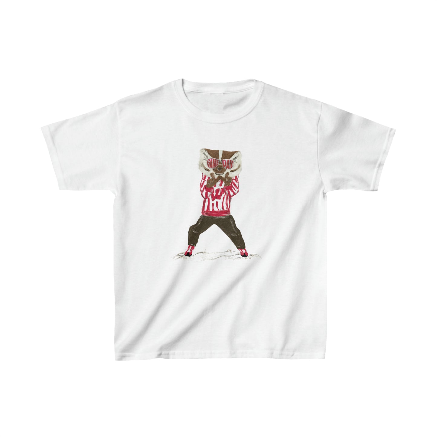 Youth Wisconsin Game Day Bucky Tee | W Hand Sign | Bucky Badger | UW | kids t-shirt | Throw the W