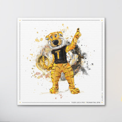 MU Mizzou Truman the Tiger Tail Art: University of Missouri Splatter Paint Canvas Print