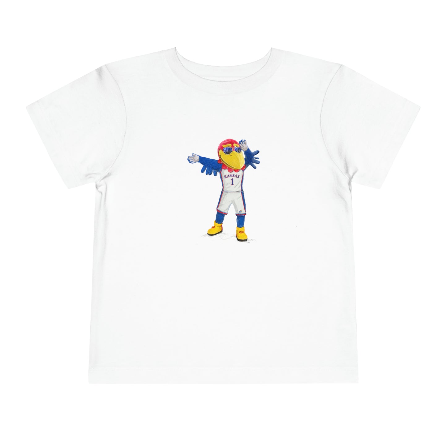 Toddler Kansas Game Day Jayhawks Tees | Wave the Wheat | Kids Tees | t-shirt | 2T | 3T | 4T | 5T | Illustration | Kansas | KU