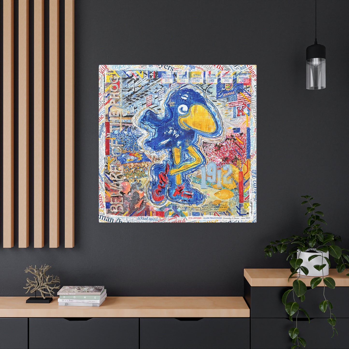 KU 1912 Jayhawk Art: Kansas University Allen Fieldhouse Canvas Print