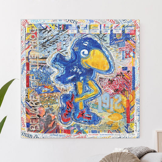 KU 1912 Jayhawk Art: Kansas University Allen Fieldhouse Canvas Print