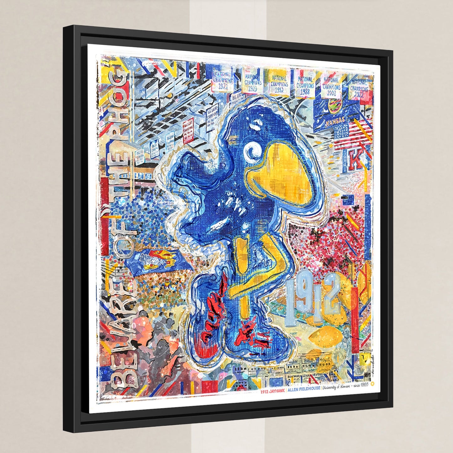 KU 1912 Jayhawk Art: Kansas University Allen Fieldhouse Canvas Print