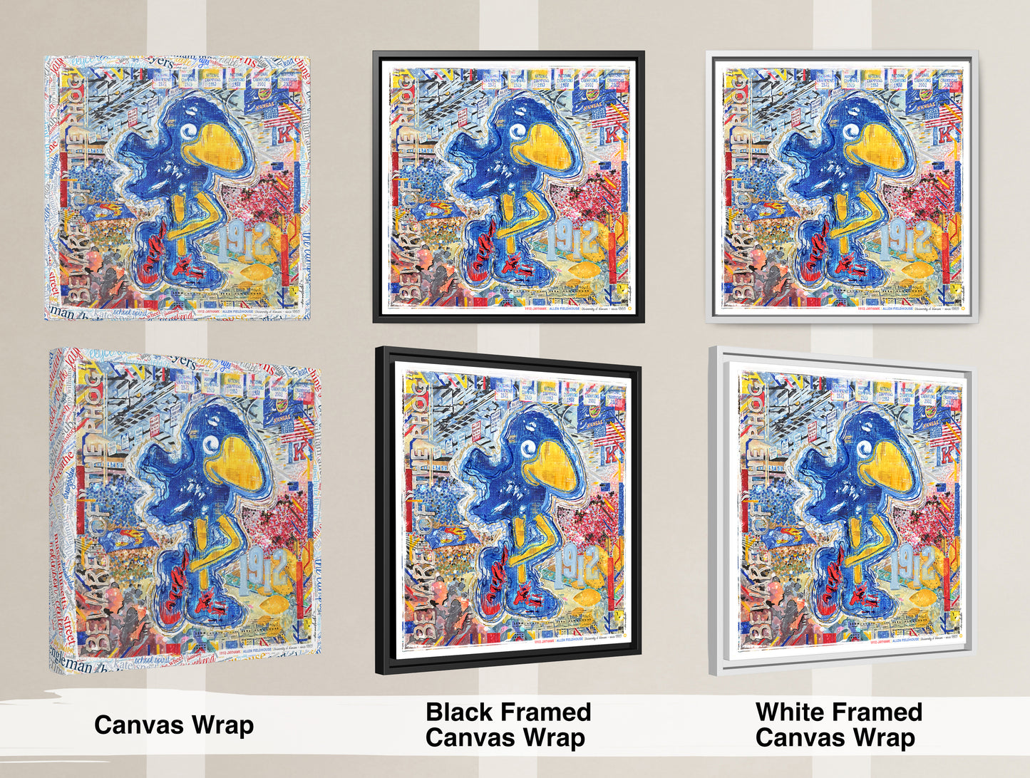 KU 1912 Jayhawk Art: Kansas University Allen Fieldhouse Canvas Print