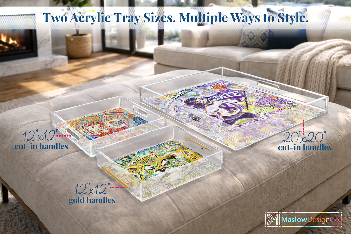 Heart of Kansas City Acrylic Tray | Chiefs | Double-Sided Art Insert