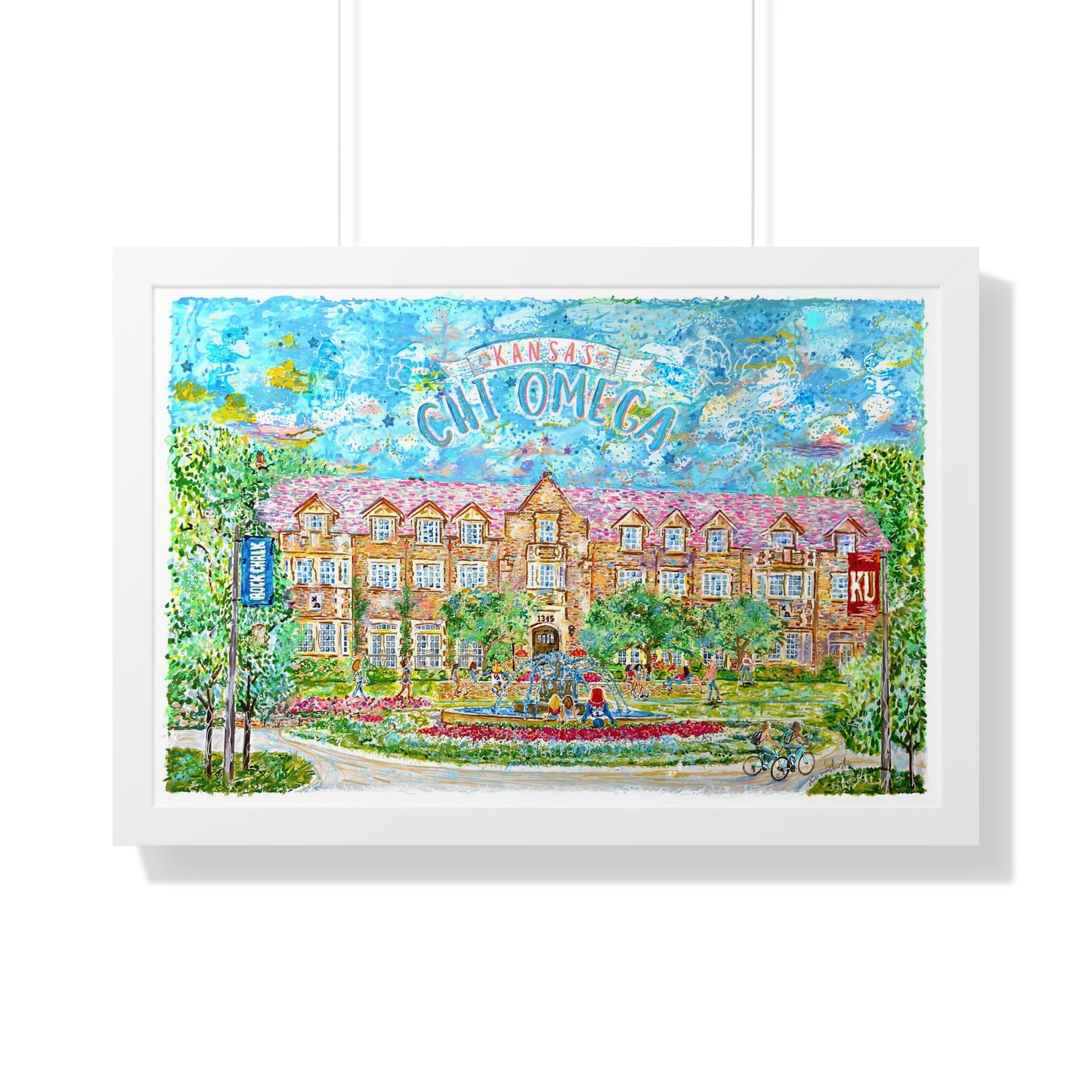 Kansas Chi Omega Framed Art | Lambda Chapter of Chi Omega | KU | Pledge Gift | Graduation Gift | Personalized | Framed Horizontal Poster