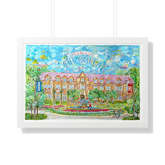 Kansas Chi Omega Framed Art | Lambda Chapter of Chi Omega | KU | Pledge Gift | Graduation Gift | Personalized | Framed Horizontal Poster