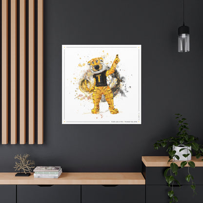 MU Mizzou Truman the Tiger Tail Art: University of Missouri Splatter Paint Canvas Print