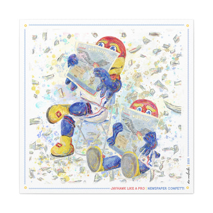 KU Jayhawk Newspaper Confetti Art: Kansas University Canvas Print