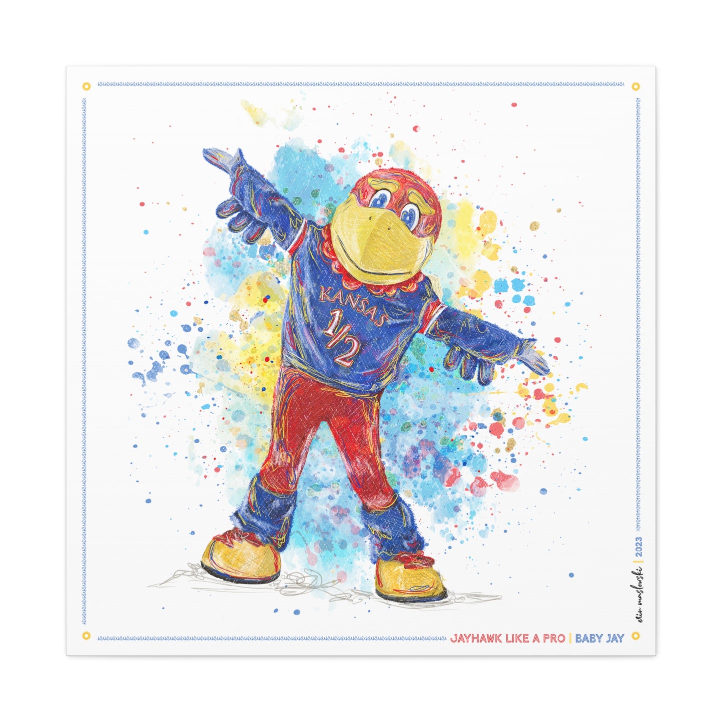 Jayhawk like a Pro | Baby Jay | Kansas | KU | Canvas Print | No Frame Needed