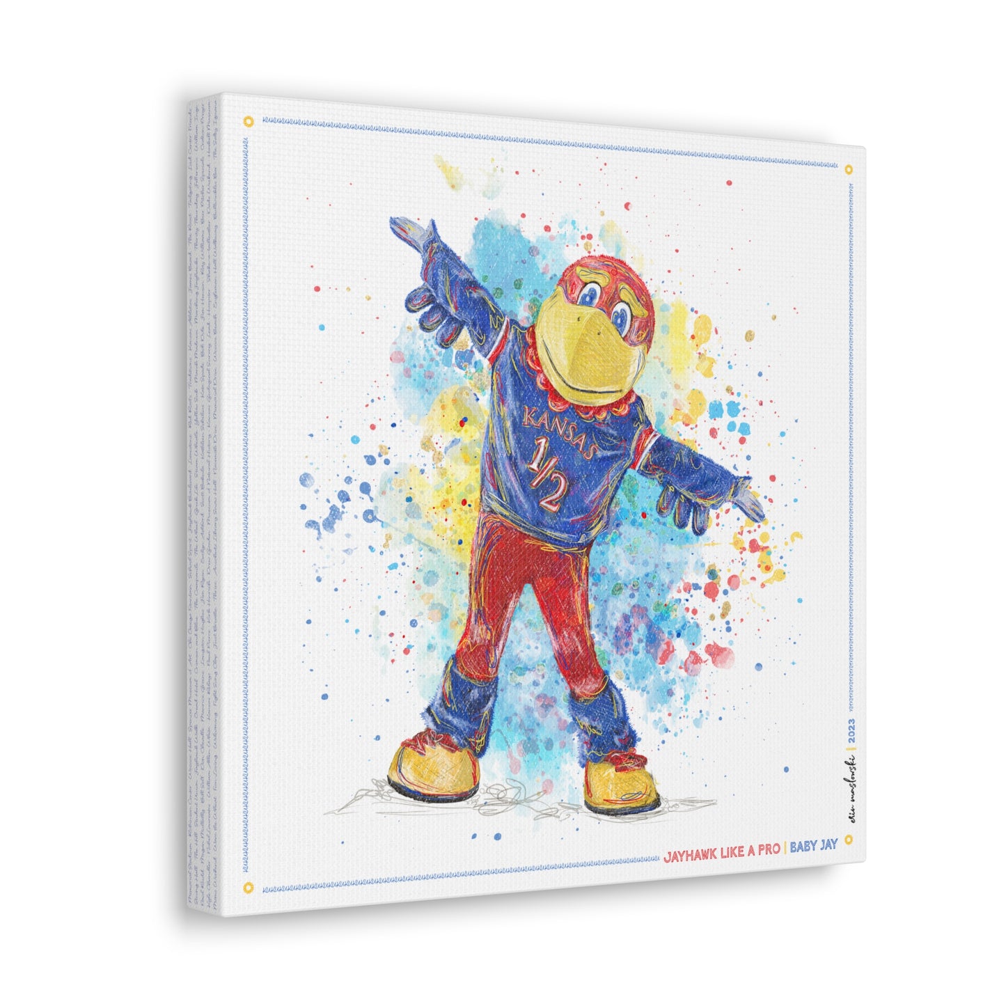 Jayhawk like a Pro | Baby Jay | Kansas | KU | Canvas Print | No Frame Needed