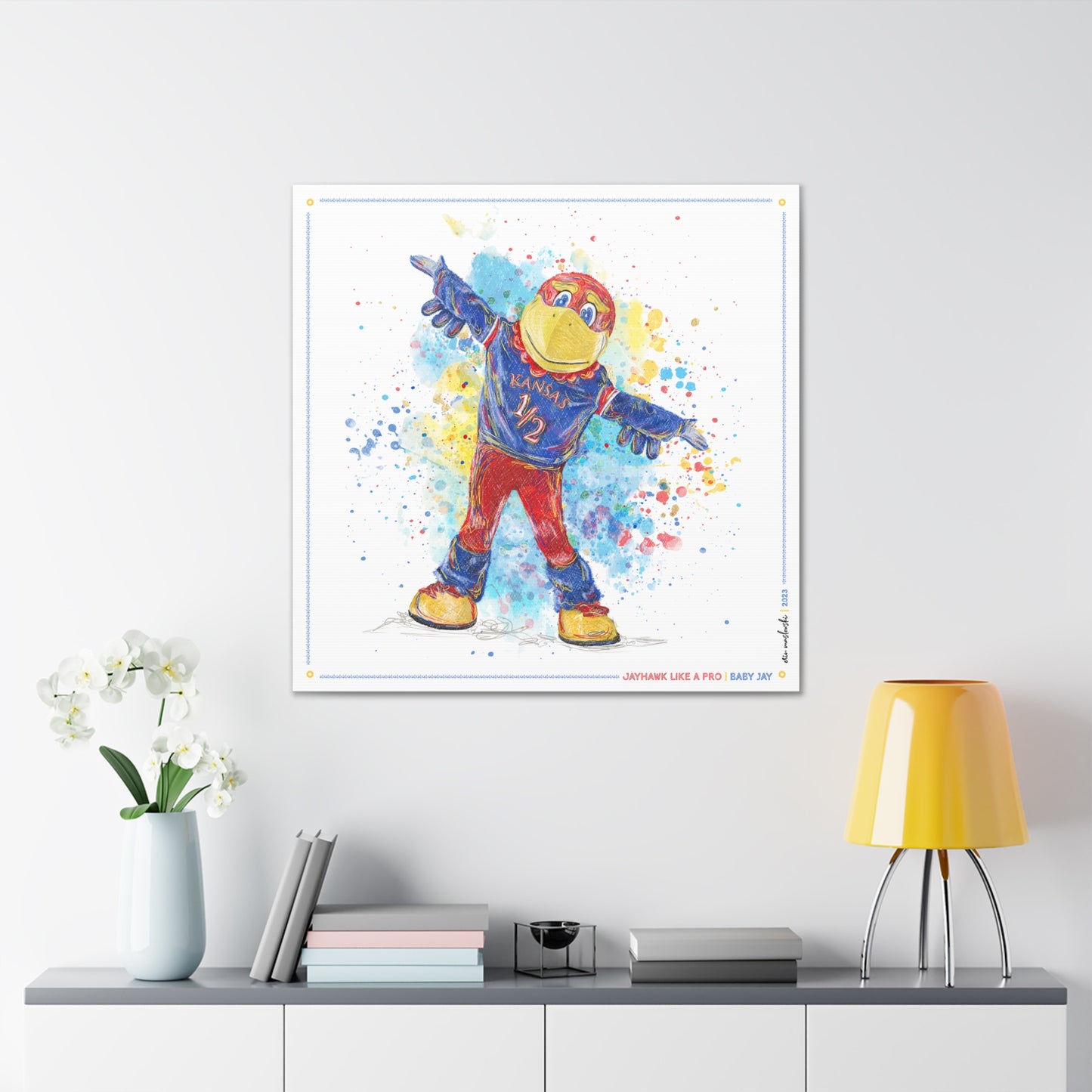 Jayhawk like a Pro | Baby Jay | Kansas | KU | Canvas Print | No Frame Needed