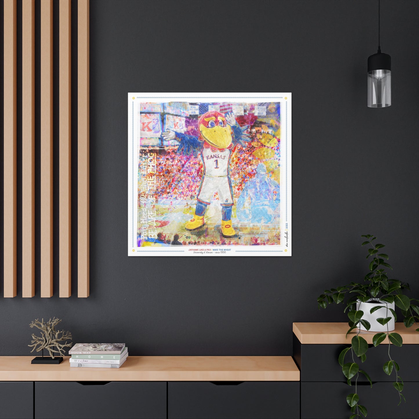 Jayhawk like a Pro | Wave the Wheat | Allen Fieldhouse | Kansas Basketball | KU | Canvas Print | No Frame Needed