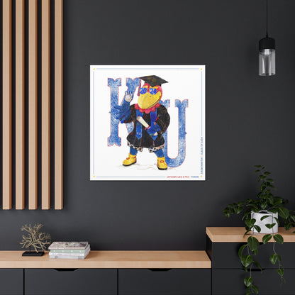 KU Personalized Jayhawk Wall Art: Graduation Canvas Print