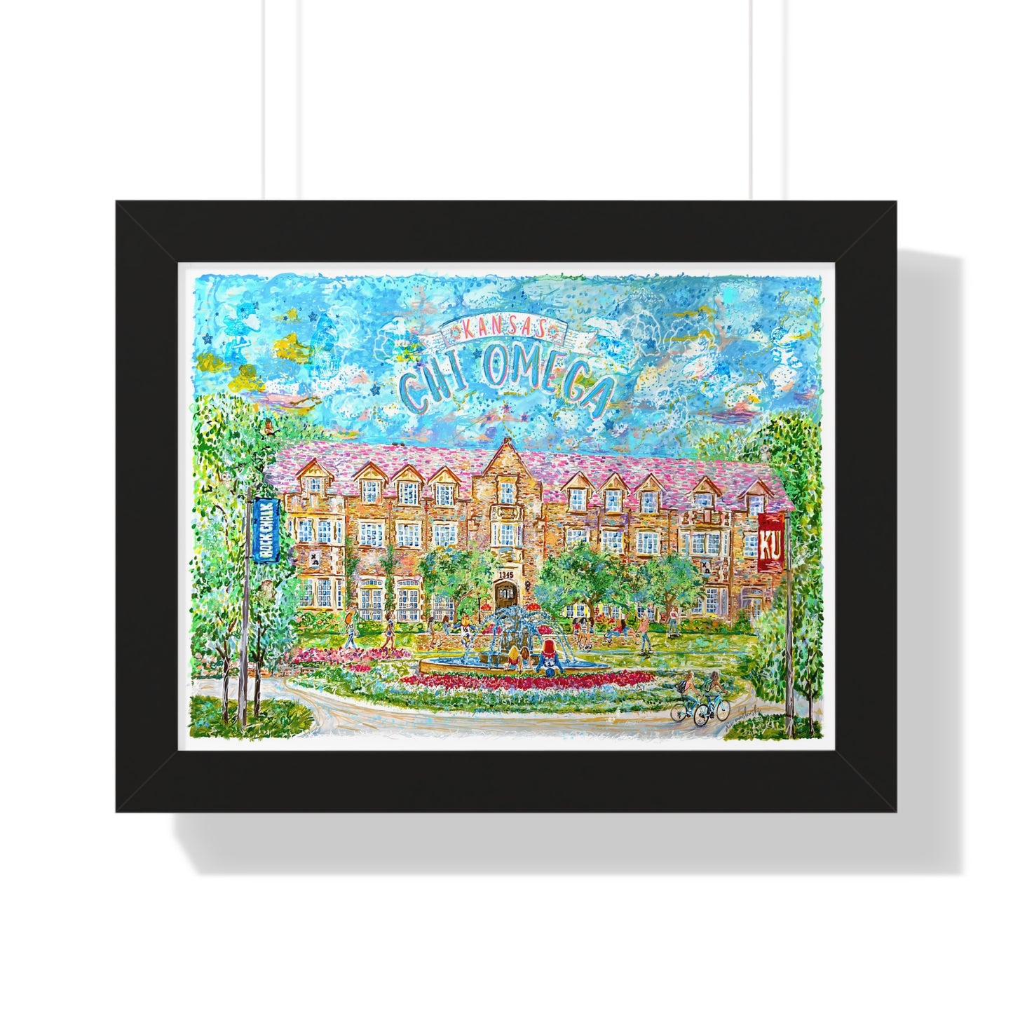 Kansas Chi Omega Framed Art | Lambda Chapter of Chi Omega | KU | Pledge Gift | Graduation Gift | Personalized | Framed Horizontal Poster