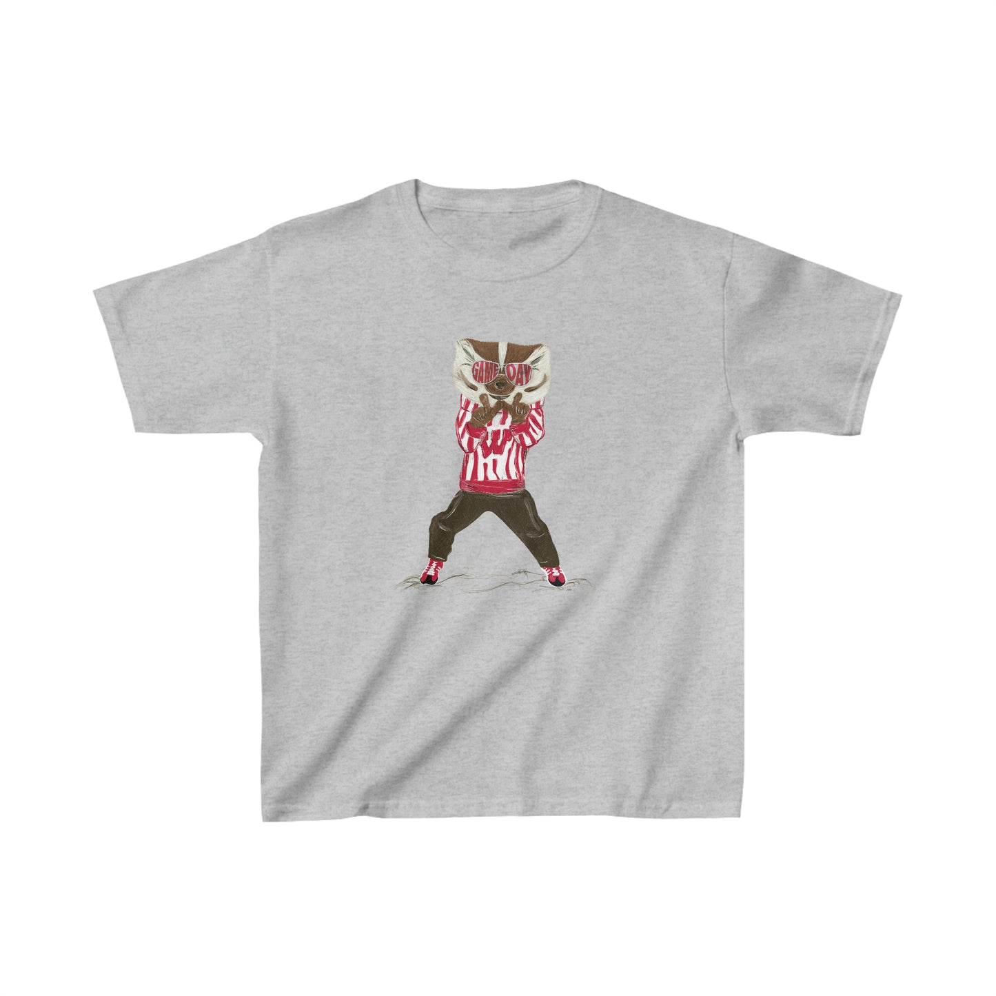 Youth Wisconsin Game Day Bucky Tee | W Hand Sign | Bucky Badger | UW | kids t-shirt | Throw the W