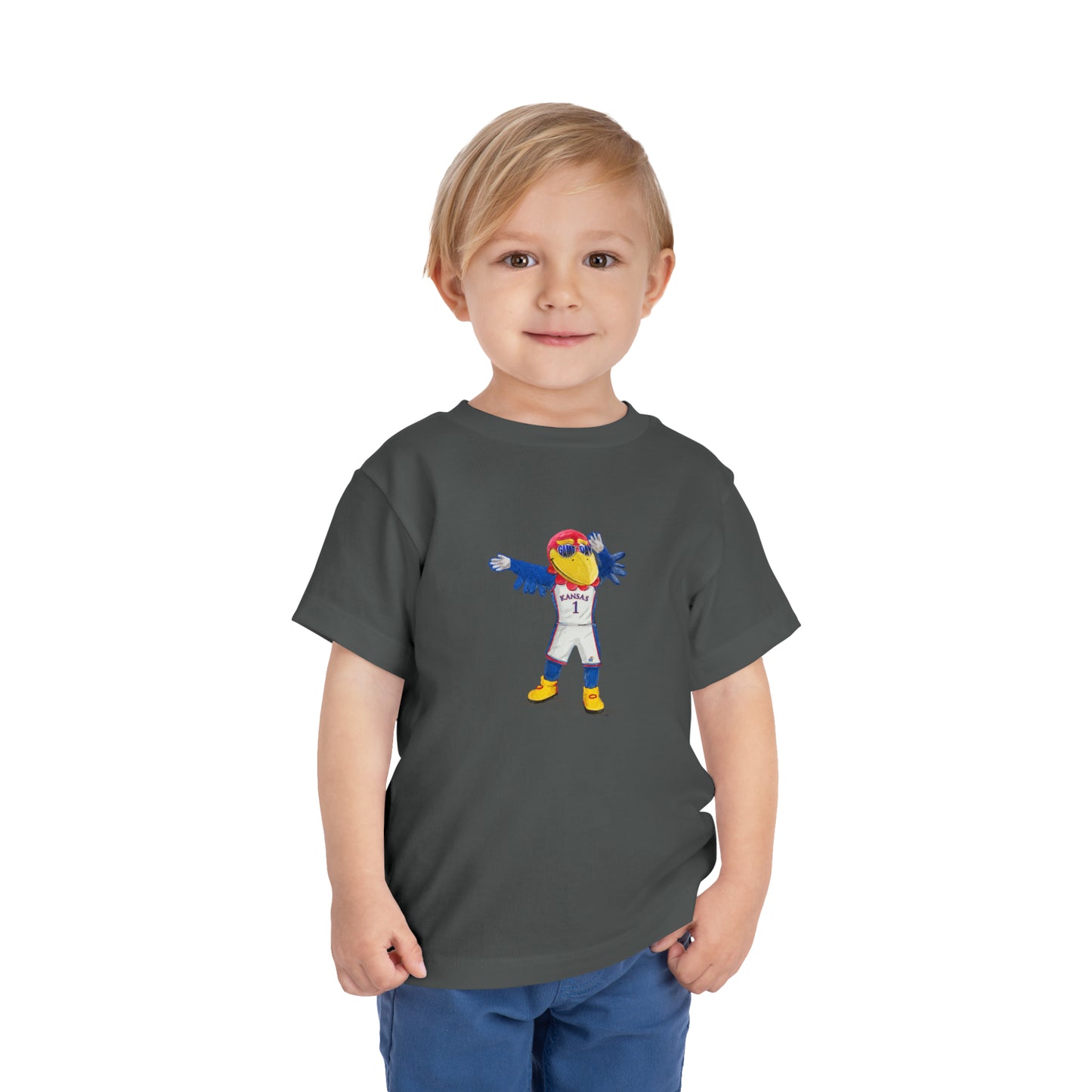 Toddler Kansas Game Day Jayhawks Tees | Wave the Wheat | Kids Tees | t-shirt | 2T | 3T | 4T | 5T | Illustration | Kansas | KU