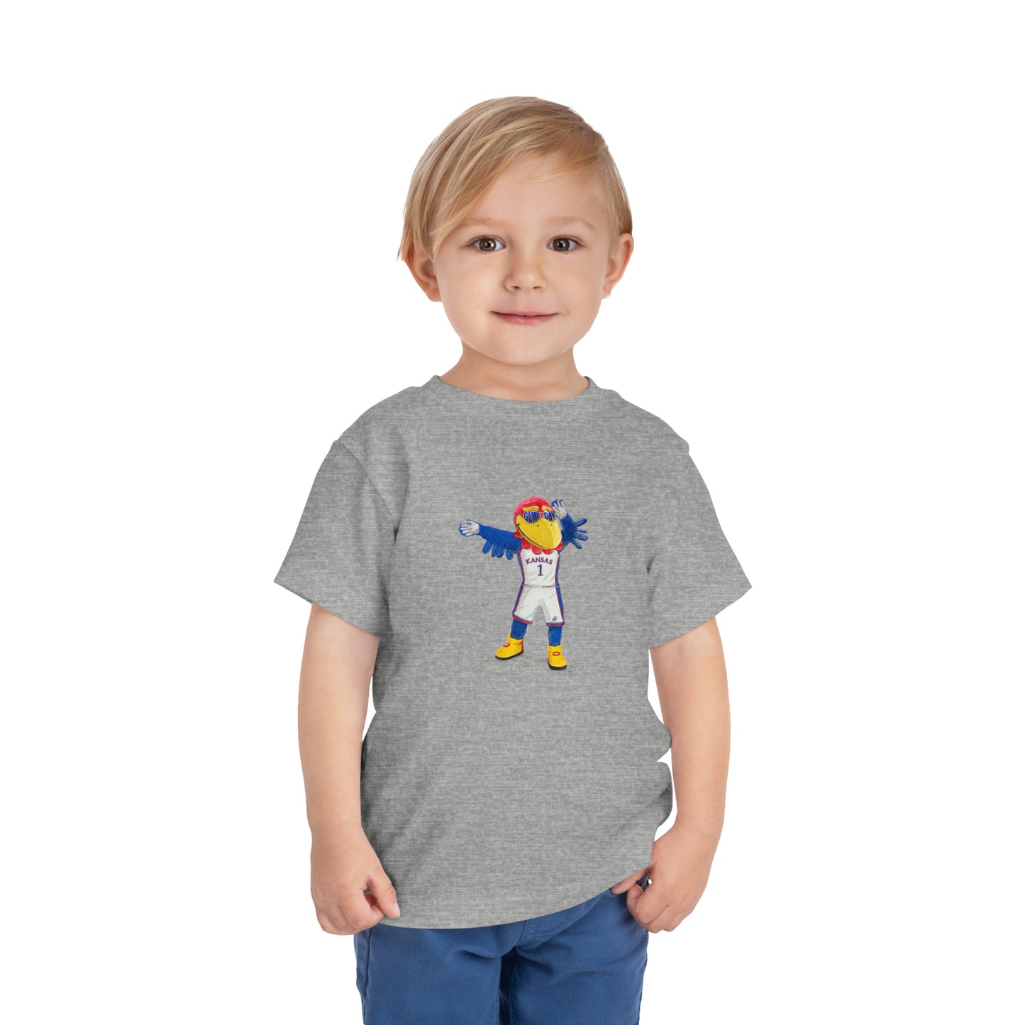 Toddler Kansas Game Day Jayhawks Tees | Wave the Wheat | Kids Tees | t-shirt | 2T | 3T | 4T | 5T | Illustration | Kansas | KU