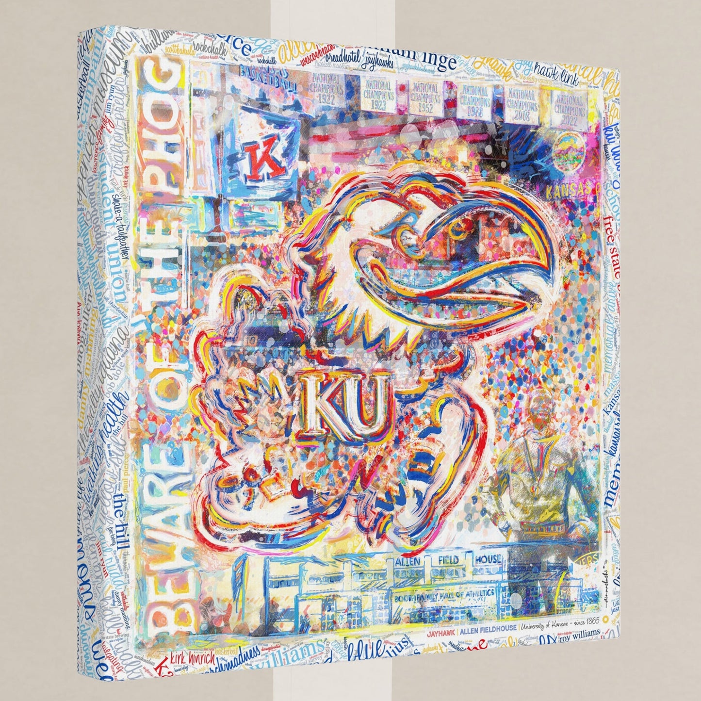 KU Jayhawk Allen Fieldhouse Art: University of Kansas Canvas Print